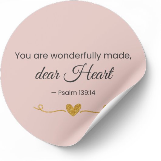 You Are Wonderfully Made Christian Sticker  ラウンドシール