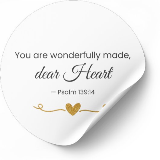 You Are Wonderfully Made Psalm 139:14 Christian  ラウンドシール