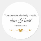 You Are Wonderfully Made Psalm 139:14 Christian  ラウンドシール (正面)
