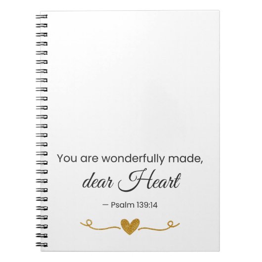 You Are Wonderfully Made – Psalm 139:14 Notebook ノートブック (正面)