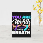 You Are Worth Every Breath Depression Awareness  カード (黄色い花)