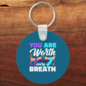 You Are Worth Every Breath Depression Awareness  キーホルダー (正面)