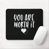 You Are Worth It Cute Motivational Women Hearts De マウスパッド (マウス)