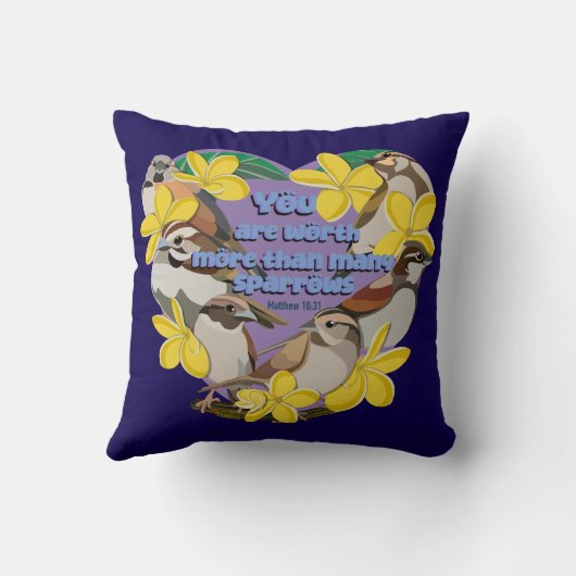 You are worth more than many sparrows クッション (裏面)