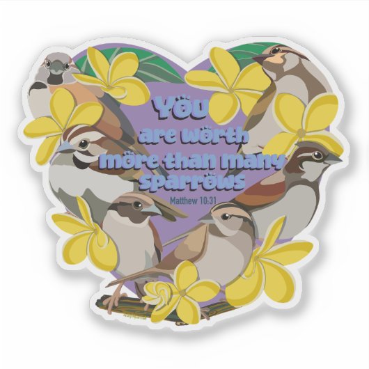 You are worth more than many sparrows シール (正面)