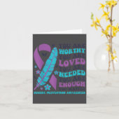 You Are Worthy Loved Needed Enough Suicide Prevent カード (黄色い花)