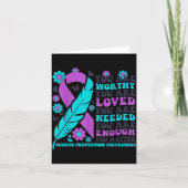 You Are Worthy Loved Needed Enough Suicide Prevent カード (正面)
