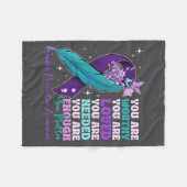 You Are Worthy Suicide Prevention Awareness Motiva フリースブランケット (正面(横))