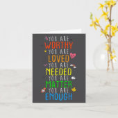 You Are Worthy You Are Loved Suicide Prevention Aw カード (黄色い花)