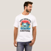 You Axolotl質問ユース子供かわいい青Axolotl Tシャツ (正面フル)