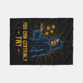 You Can Certainly Try Skeleton Wizard Fantasy Meme フリースブランケット (正面(横))