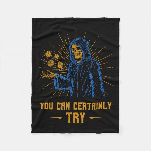 You Can Certainly Try Skeleton Wizard Fantasy Meme フリースブランケット (正面)