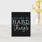 You Can Do Hard Things Insrational Quote Motivatio カード (黄色い花)