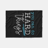 You Can Do Hard Things Insrational Quote Motivatio フリースブランケット (正面(横))