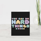 You Can Do Hard Things Insrational Quotes Motivati カード (正面)