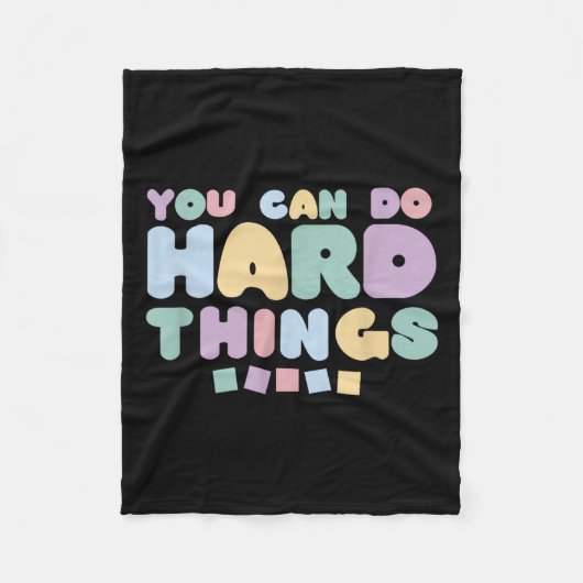 You Can Do Hard Things Insrational Quotes Motivati フリースブランケット (正面)