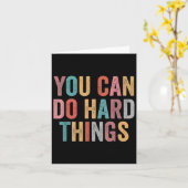 You Can Do Hard Things Motivational Quote Teacher  カード (黄色い花)