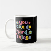 You Can Do Hard Things Teacher Back To School Moti コーヒーマグカップ (左)
