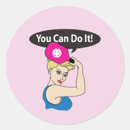 You Can Do It. Rosie Pickleball (W) ラウンドシール