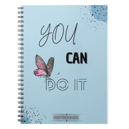 YOU CAN IT - Butterfly やる気を起こさせる Notebook ノートブック (正面)
