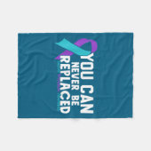 You Can Never Be Replaced Suicide Prevention Aware フリースブランケット (正面(横))