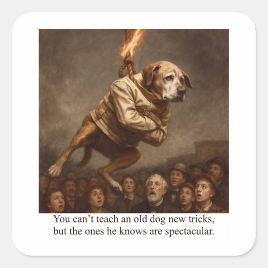 You can’t teach an old dog new tricks スクエアシール (正面)