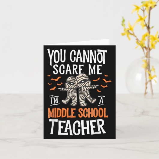 You Cannot E Me I'm A Middle School Teacher Hallow カード (黄色い花)
