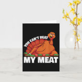 You Can't Beat My Meat Naughty Thanksgiving Turkey カード (黄色い花)