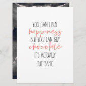 You can't buy happiness but you can buy chocolate メニュー (正面/裏面)