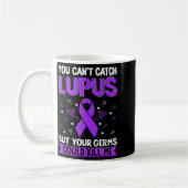 You Can't Catch Lupus _ Purple Lupus Awareness コーヒーマグカップ (左)