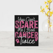 You Can't E Me I Beat Cancer Twice Retro Breast Ca カード (黄色い花)