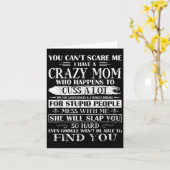 You Can't E Me I Have A Crazy Mom Pride Mother's D カード (黄色い花)