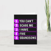 You Can't E Me I Have Five Grandsons Funny Grandma カード (正面)