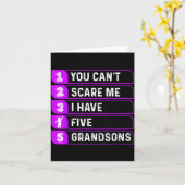 You Can't E Me I Have Five Grandsons Funny Grandma カード (黄色い花)