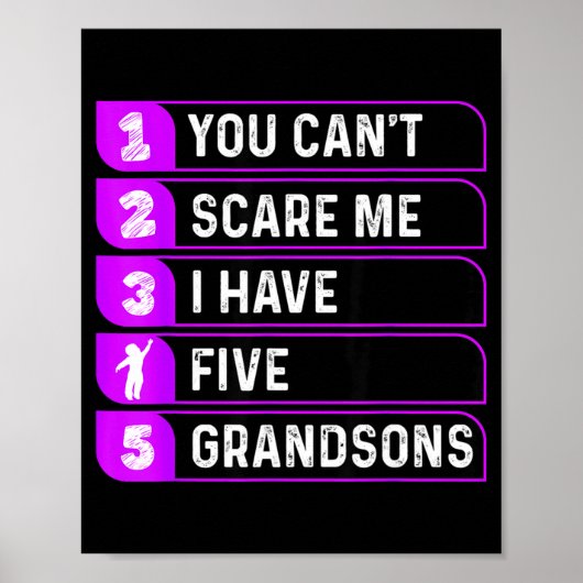 You Can't E Me I Have Five Grandsons Funny Grandma ポスター (正面)