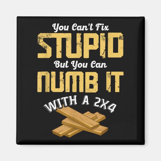 You Can't Fix Stud But You Can Numb It With A 2x4  マグネット (正面)