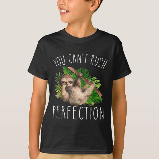 You Can't Rush Perfection Funny Sloth  Tシャツ (正面)