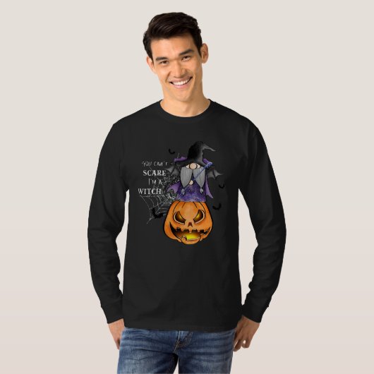 You Can't Scare Me Scary I'm A Witch  Halloween Co Tシャツ (正面フル)