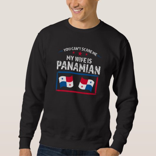 you can't scare wife is Panamian Panama Panamian P スウェットシャツ (正面)