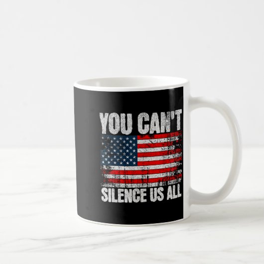 You Can't Silence Us All Usa Flag Conservative Rep コーヒーマグカップ (右)