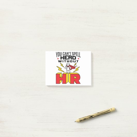 You Can't Spell Hero Without HR Human Resources ポストイット (デスク上)
