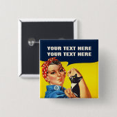 You CatはRiveterフェミニストをロージー 缶バッジ (正面&裏面)