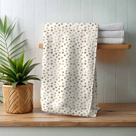 You Chooseカラーカスタムゴールドフォイル水玉模様 バスタオルセット