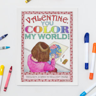 You Color my World Valentine (カスタマイズ可能) シーズンカード