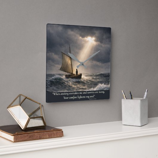 You Comfort My Soul スクエア壁時計 (オフィス)