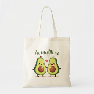 You Complete Me – かわいいアボカドラブデザイン トートバッグ