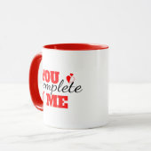 You Complete Me – カップルのためのロマンチックなマグカップ マグカップ (正面左)