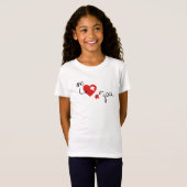 You Complete Me - パズルのハートの愛のシンボル Tシャツ (正面フル)