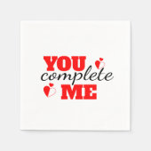 You Complete Me – ロマンチックな紙ナプキンスfor Coupl スタンダードカクテルナプキン (正面)