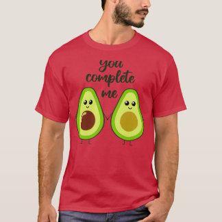 You complete me cute avocado holding hands tシャツ